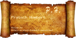Pratsch Humbert névjegykártya